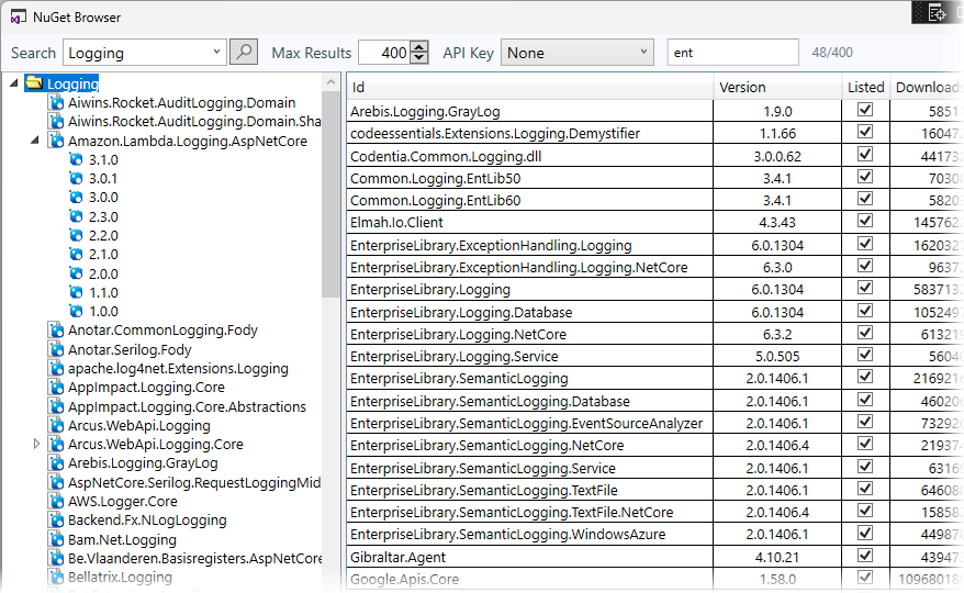 NuGet Browser screenshot
